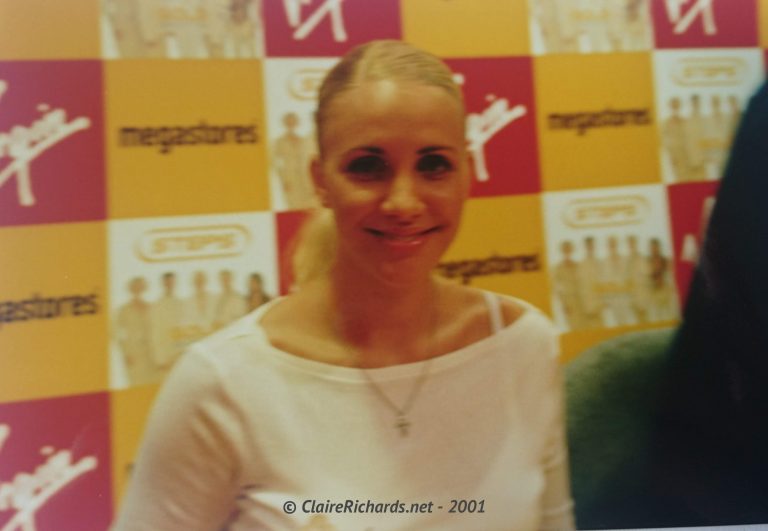 Claire at Gold Signing 2001